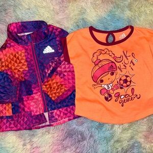 adidas baby girl jacket and shirt set